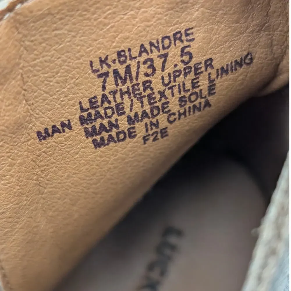 Lucky Brand Blandre Leather Ankle Booties Women's Brown Size US7M EU37.5